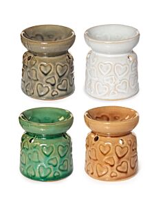 Puckator Small Ceramic Eden Oil Burner with Heart Pattern